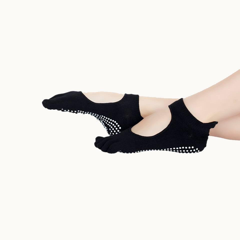 Full Toe Non-Slip Socks - Black