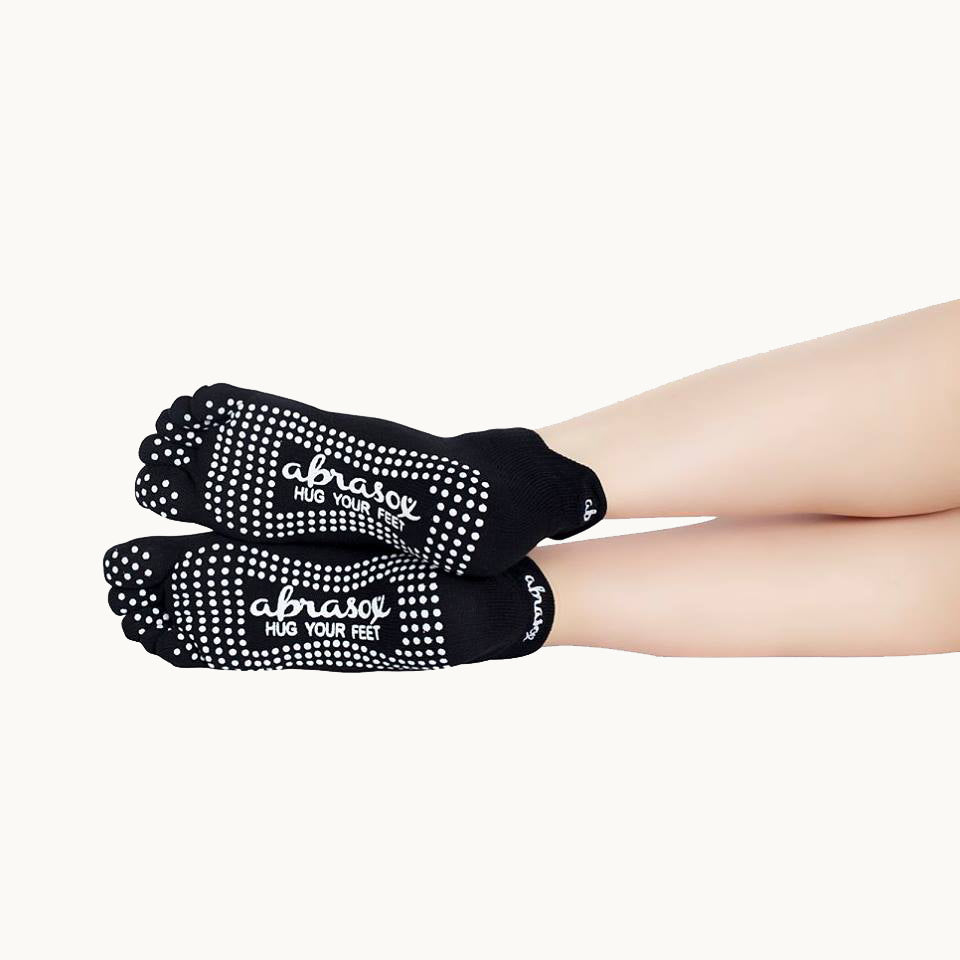 Full Toe Non-Slip Socks - Black