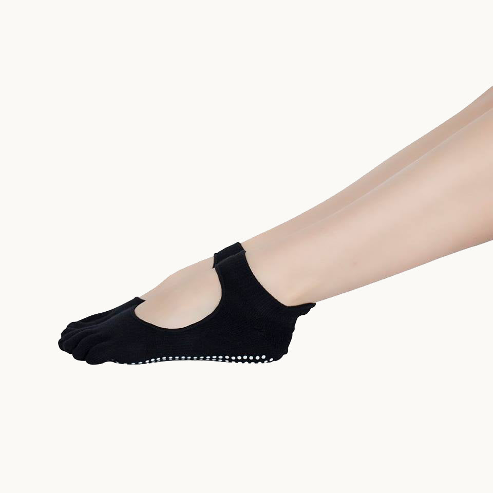 Full Toe Non-Slip Socks - Black