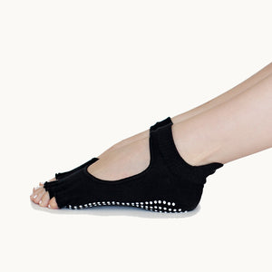 Half Toe Non-Slip Socks - Black