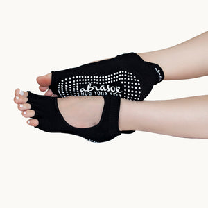 Half Toe Non-Slip Socks - Black