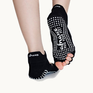 Half Toe Non-Slip Socks - Black