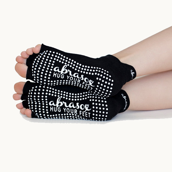 Half Toe Non-Slip Socks - Black