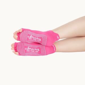 Half Toe Non-Slip Socks - Pink