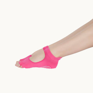 Half Toe Non-Slip Socks - Pink