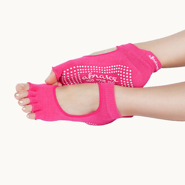 Half Toe Non-Slip Socks - Pink