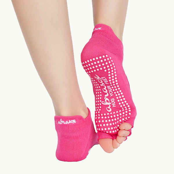 Half Toe Non-Slip Socks - Pink